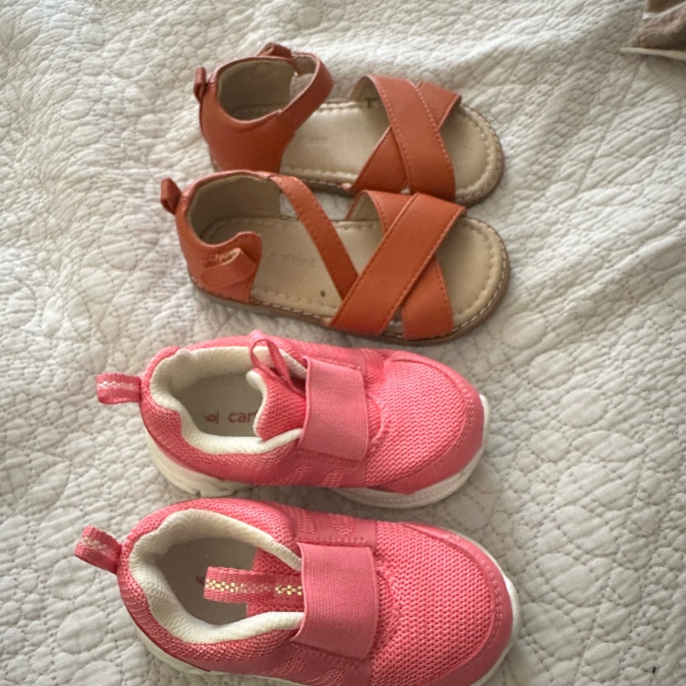 Pink and Orange Kids Shoes Set